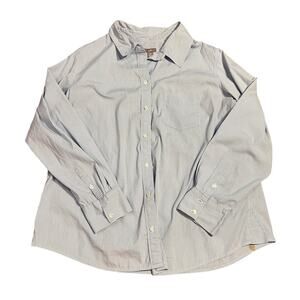 J.Jill Blue White Stripe Oxford Cotton Button Down Shirt Size 1X Stretch Preppy